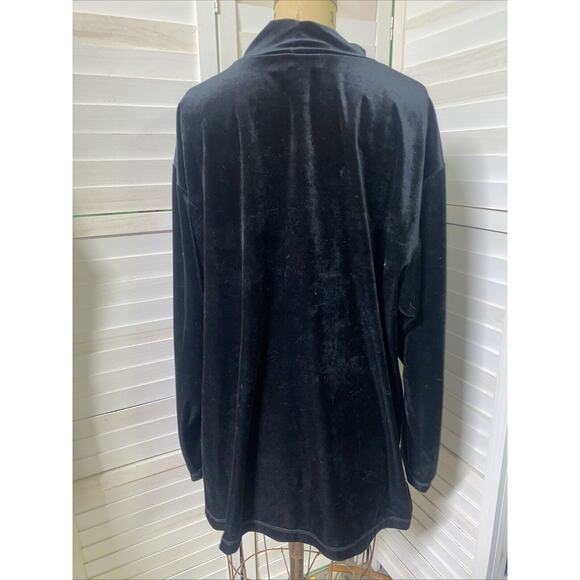 Gilligan O'Malley Black Velour Pajama Set Track Leisure Suit Tunic Pants XXXL - Picture 5 of 10